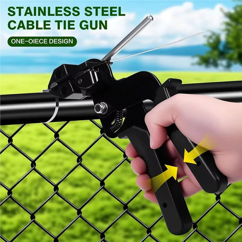 YANA50I Fastening Strap Metal Zip Ties Plier with 100Pcs Cable Tie Automatic Cutting Tool Stainless Steel Self-Locking Ties